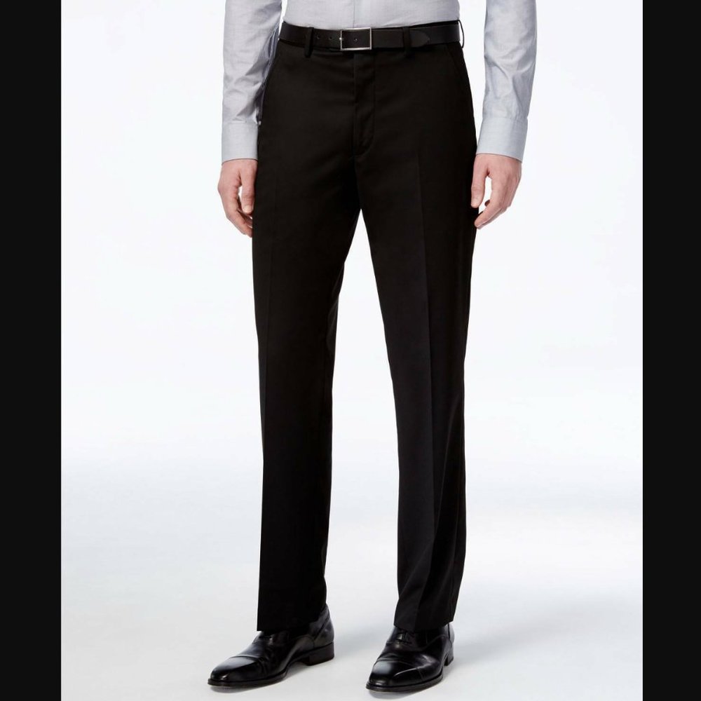 Vince Camuto Black Slim Fit Trousers Dress Pants Sz 33W